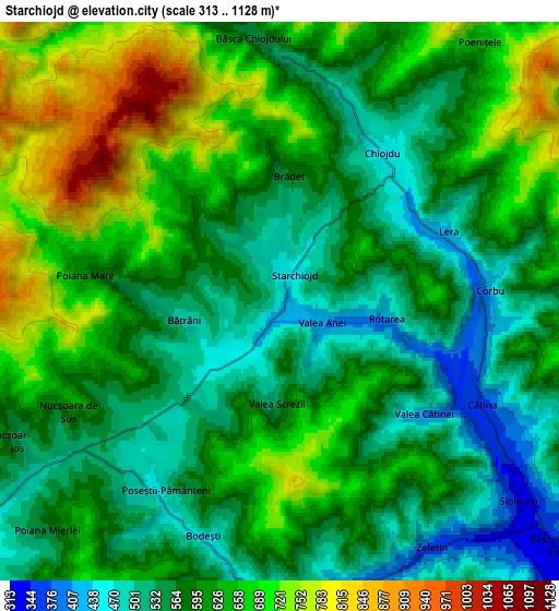 Zoom OUT 2x Starchiojd, Romania elevation map