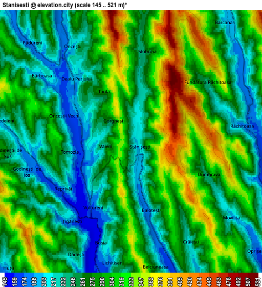 Zoom OUT 2x Stănişeşti, Romania elevation map