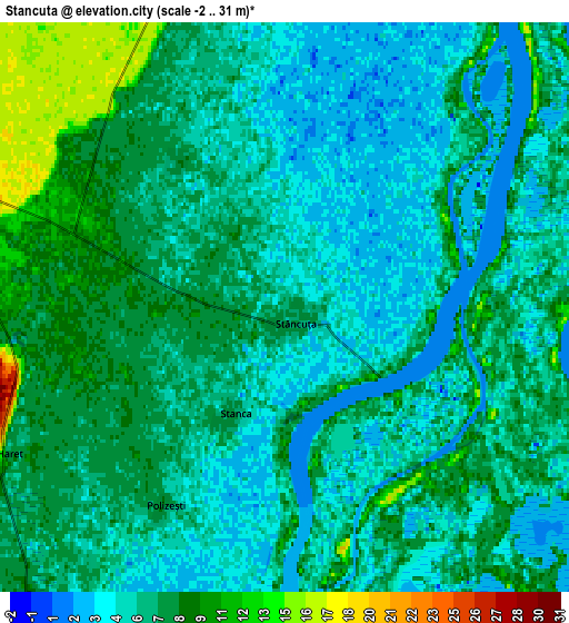 Zoom OUT 2x Stăncuţa, Romania elevation map