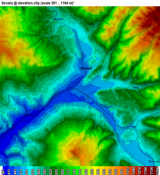 Zoom OUT 2x Sovata, Romania elevation map