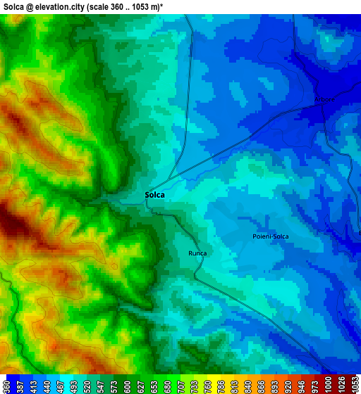 Zoom OUT 2x Solca, Romania elevation map