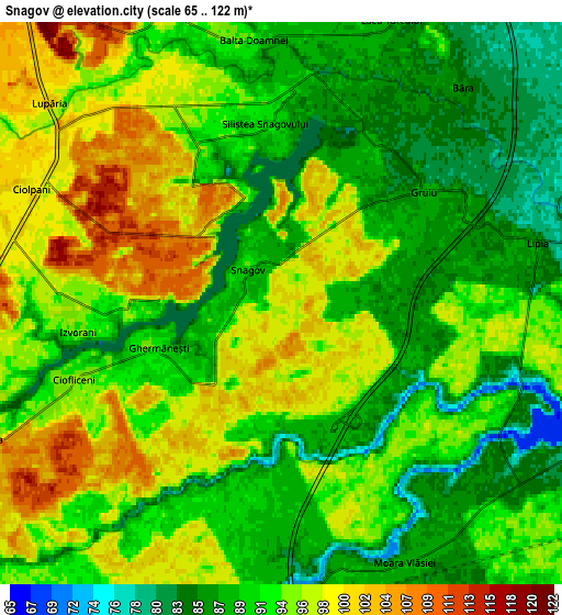 Zoom OUT 2x Snagov, Romania elevation map