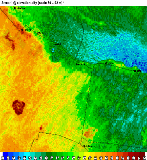 Zoom OUT 2x Smeeni, Romania elevation map