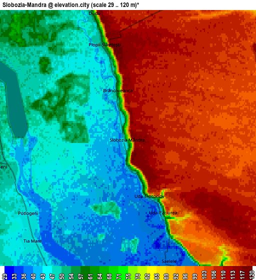 Zoom OUT 2x Slobozia-Mândra, Romania elevation map