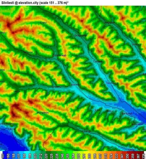 Zoom OUT 2x Slivileşti, Romania elevation map