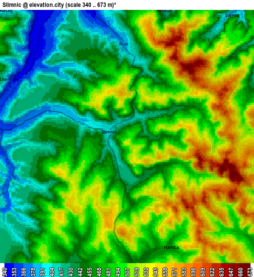 Zoom OUT 2x Slimnic, Romania elevation map