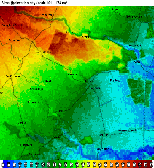 Zoom OUT 2x Şirna, Romania elevation map