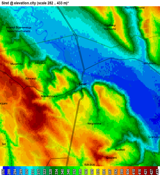 Zoom OUT 2x Siret, Romania elevation map