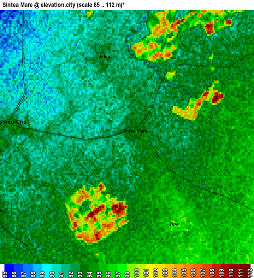 Zoom OUT 2x Sintea Mare, Romania elevation map