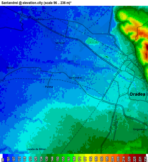 Zoom OUT 2x Sântandrei, Romania elevation map