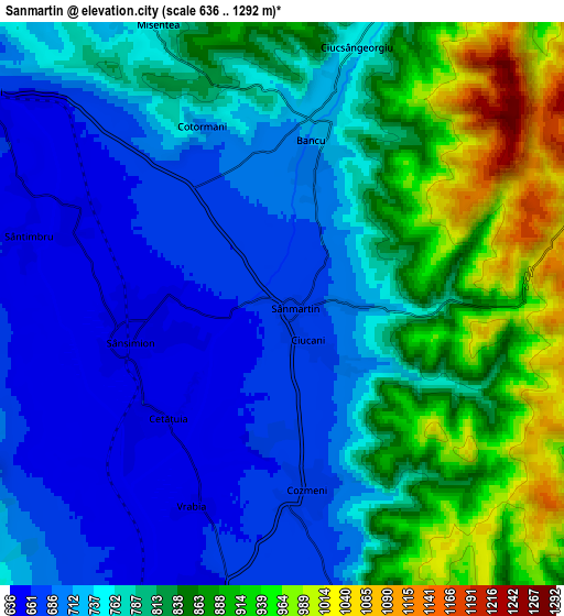 Zoom OUT 2x Sânmartin, Romania elevation map