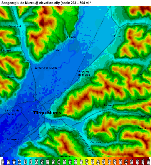 Zoom OUT 2x Sângeorgiu de Mureş, Romania elevation map