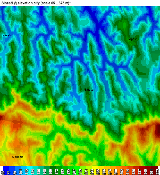 Zoom OUT 2x Sineşti, Romania elevation map