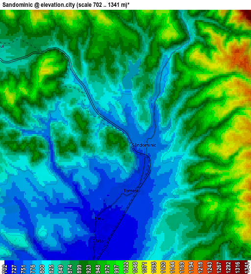 Zoom OUT 2x Sândominic, Romania elevation map