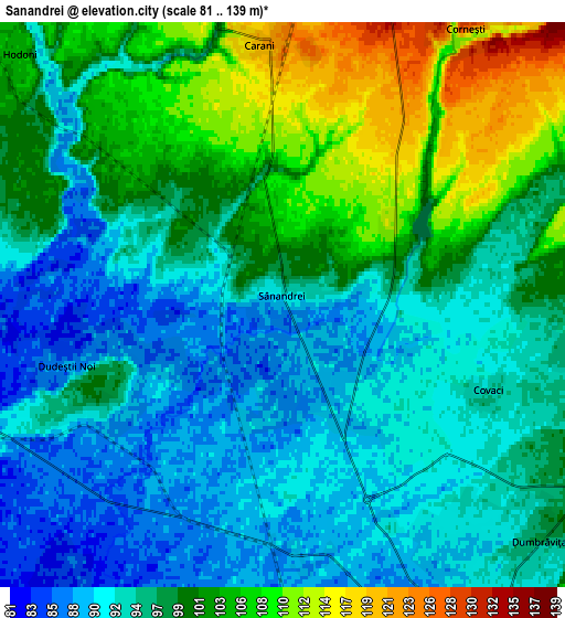 Zoom OUT 2x Sânandrei, Romania elevation map