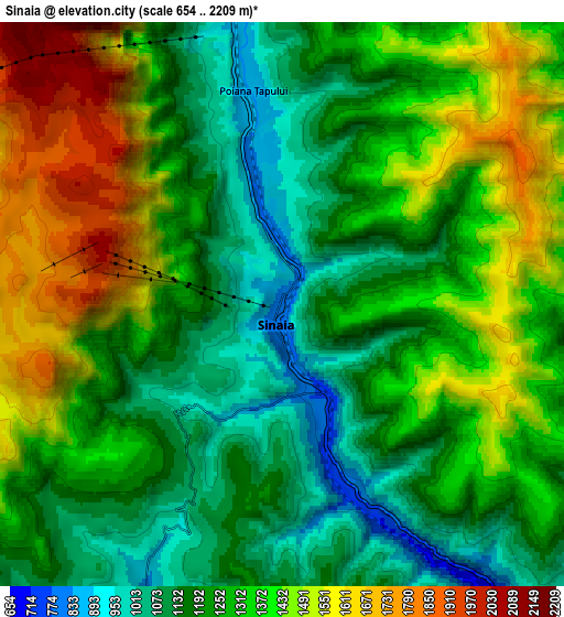 Zoom OUT 2x Sinaia, Romania elevation map