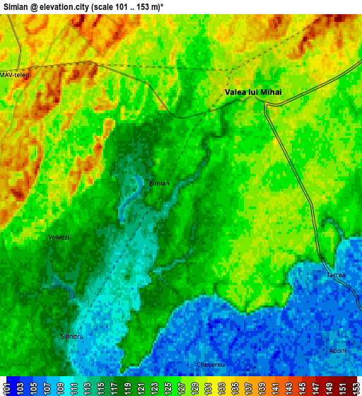 Zoom OUT 2x Şimian, Romania elevation map