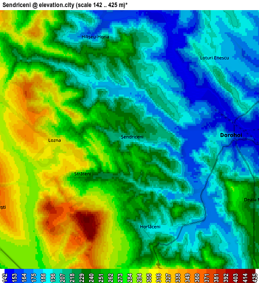 Zoom OUT 2x Şendriceni, Romania elevation map