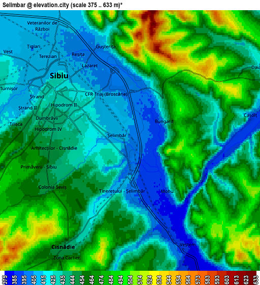 Zoom OUT 2x Şelimbăr, Romania elevation map