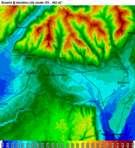 Zoom OUT 2x Scoarţa, Romania elevation map