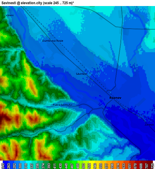 Zoom OUT 2x Săvineşti, Romania elevation map