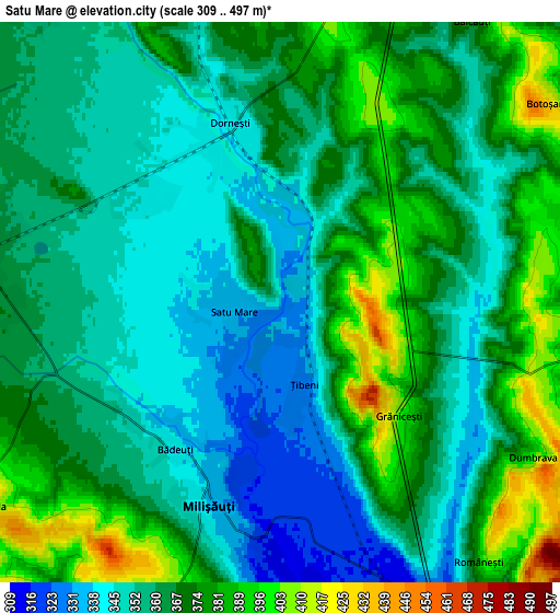 Zoom OUT 2x Satu Mare, Romania elevation map