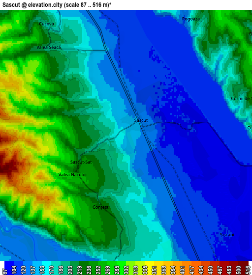 Zoom OUT 2x Sascut, Romania elevation map