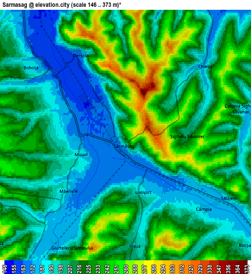 Zoom OUT 2x Şărmăşag, Romania elevation map