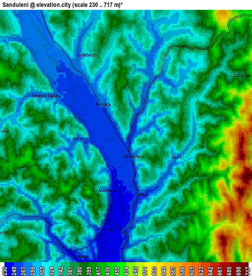 Zoom OUT 2x Sănduleni, Romania elevation map