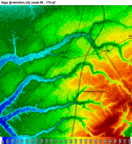 Zoom OUT 2x Şagu, Romania elevation map