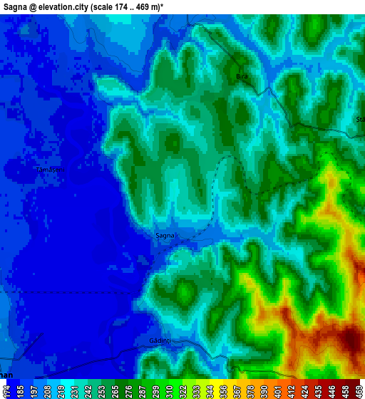 Zoom OUT 2x Sagna, Romania elevation map