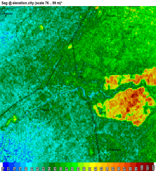 Zoom OUT 2x Şag, Romania elevation map