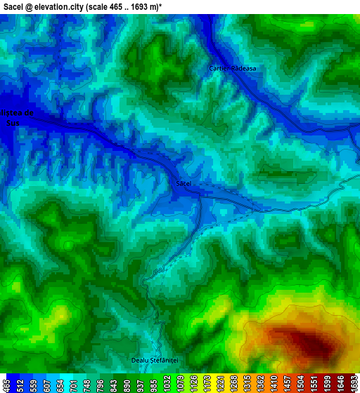 Zoom OUT 2x Săcel, Romania elevation map