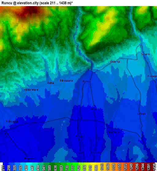 Zoom OUT 2x Runcu, Romania elevation map