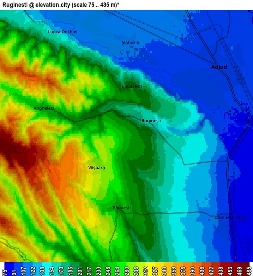 Zoom OUT 2x Rugineşti, Romania elevation map