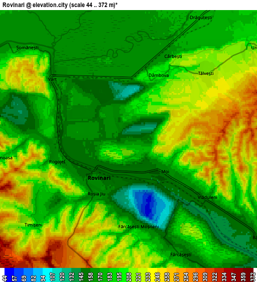 Zoom OUT 2x Rovinari, Romania elevation map