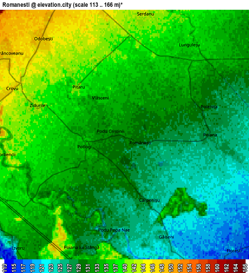 Zoom OUT 2x Românești, Romania elevation map