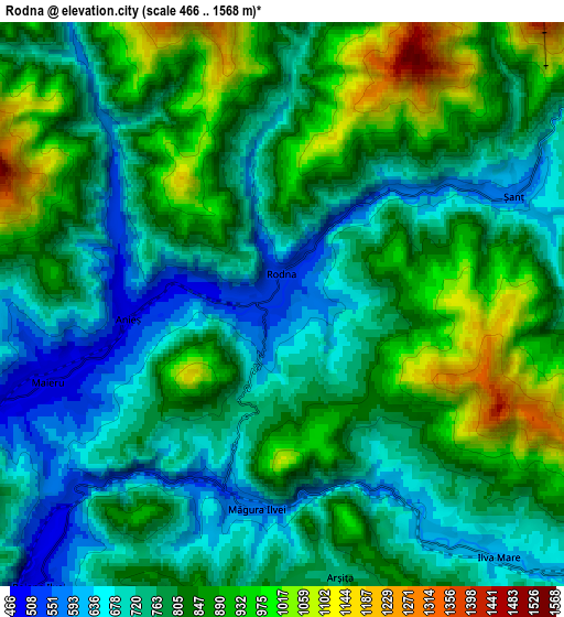 Zoom OUT 2x Rodna, Romania elevation map