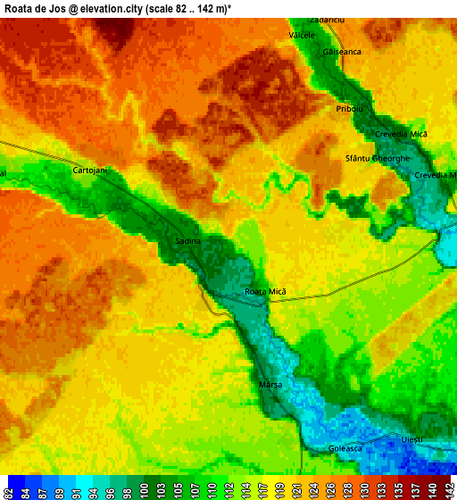 Zoom OUT 2x Roata de Jos, Romania elevation map