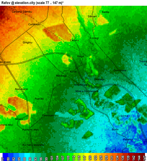 Zoom OUT 2x Râfov, Romania elevation map