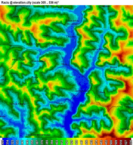 Zoom OUT 2x Râciu, Romania elevation map