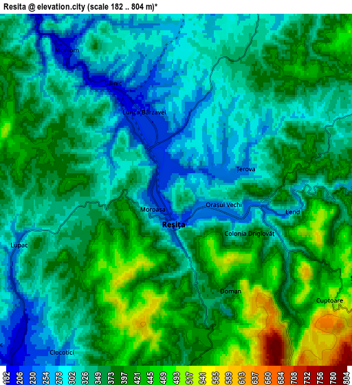 Zoom OUT 2x Reşiţa, Romania elevation map