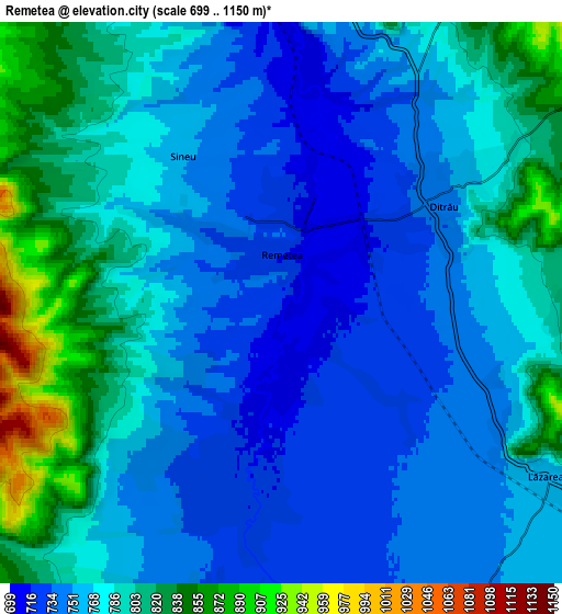 Zoom OUT 2x Remetea, Romania elevation map