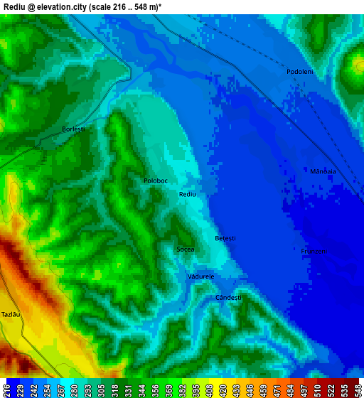 Zoom OUT 2x Rediu, Romania elevation map