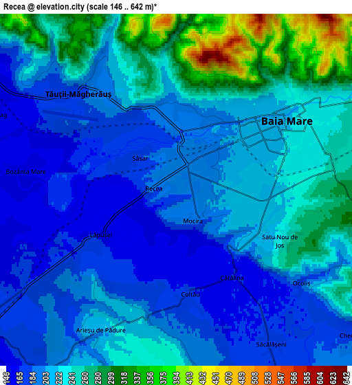 Zoom OUT 2x Recea, Romania elevation map