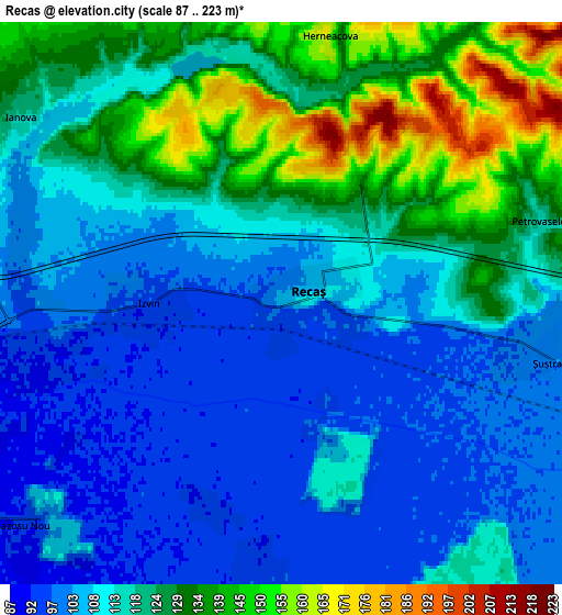 Zoom OUT 2x Recaş, Romania elevation map