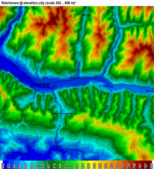 Zoom OUT 2x Rebrişoara, Romania elevation map