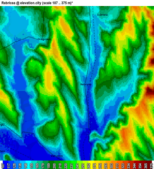 Zoom OUT 2x Rebricea, Romania elevation map