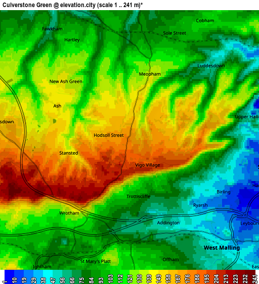 Zoom OUT 2x Culverstone Green, United Kingdom elevation map