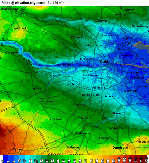 Zoom OUT 2x Rialto, Ireland elevation map